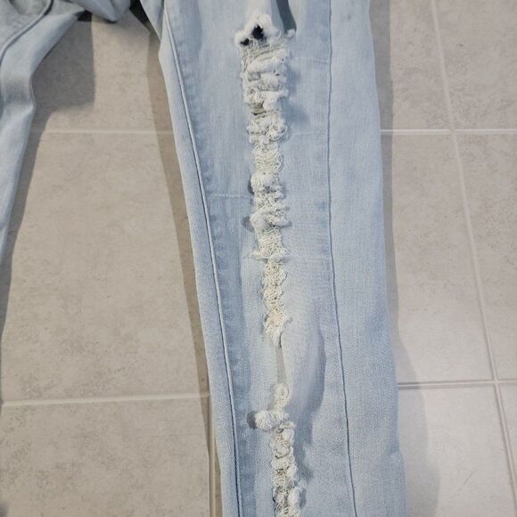 JC & JQ Womens Blue Light Wash High Rise Stretch Denim Flared Jeans Size Small - Picture 6 of 8